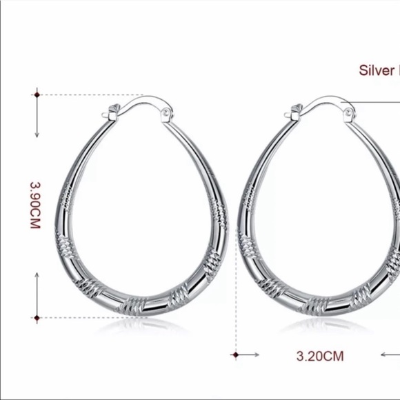 NEW 925 STERLING SILVER HOOP EARRINGS - Picture 4 of 6